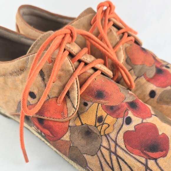 Icon Pumpkin Poppies by Novak Women's Printed Canvas Espadrille Sneaker Size 9.5 - Picture 8 of 13